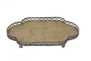 shaped tray with suede, art 039860C